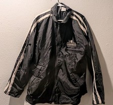 VINTAGE GUINESS BEER ROOTS Black Nylon Windbreaker Jacket Made in Canada LARGE picture
