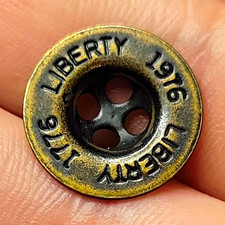 Vintage 1976 U.S. Bicentennial Liberty 1776-1976 Metal 4-Hole Button Americana picture