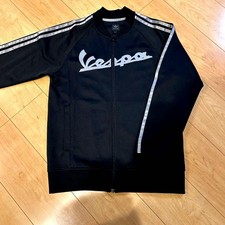 Vespa x adidas Collaboration Track Jacket Black Three Stripe Logo Vintage picture