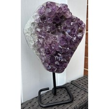 Large Brazilian Amethyst Geode Crystal Cluster on Stand 7.45lb Natural Specimen picture