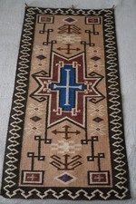 Vintage Handwoven Ecuador Wool Tapestry Rug Wall Hanging 47.5