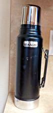 Aladdin Stanley Black Thermos 1 Qt. A-944DH Unbreakable Stainless-Steel USA 1995 picture