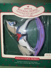 1987 Hallmark Ornament 7th In The Rocking Horse Series-Handcrafted-In box picture