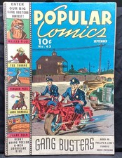 Vintage rare 1939 POPULAR COMICS #54 Dell pub. Featuring “gangbusters“ picture