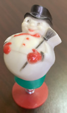 Vintage Christmas Snowman suction cup  jumptoy ormnament, works great, fun picture