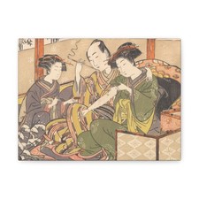 Kitao Shigemasa - Servant Applying Medicinal to Geisha's Arm - - Canvas Wall Art picture