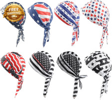 8 Pack Do Rag Skull Caps for Men Cap Bandana Hat Sweat Wicking Cooling Helmet Li picture