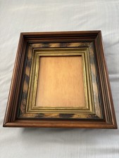 Antique Victorian Shadowbox Wood Picture Frame W  Glass Insert Hinges And Lock picture