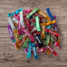 400pcs Custom Engraved Mixed Colors METAL BOTTLE OPENER KEYCHAIN PERSONALIZED picture