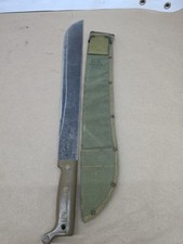 WWII U.S. TRUE TEMPER 1945 MACHETE JUNGLE KNIFE in U.S. 1943 Canvas Scabbard picture