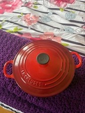 Vintage Le Creuset Round Dutch Oven 3.5 Qt / 22 cm Cerise Red Made in France picture