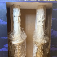 Moonlight Manor Celestial Moon Face LED Candles Set 2 Gold Gothic Whimsy picture