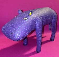 Hippo FOLK ART Maximino Santiago Garcia Mexican Hand Paint Wooden Oaxaca Mexico picture