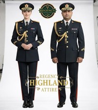 Regency Highland Attire – Men’s & Women’s Black Military Ceremonial Uniform picture