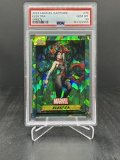 2024 Topps Chrome Sapphire Marvel Elektra Green 66/99 PSA 10 #79 picture