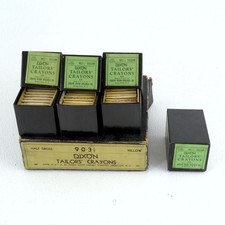 1940s Era Joseph Dixon Tailors Chalk Crayons No 903 Yellow 35 Pc Store Display picture