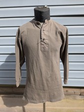 Vintage European Work Shirt Pullover – WWII Era Style – Waffle Cotton – 20” P2P picture