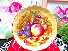 AYNSLEY candy dish  PAINTED orchard fruit signed Doris Jones picture