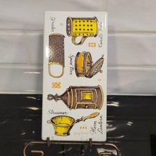 Vintage Georges Briard metal Tile Kitchen Utensil Mid Century Trivet Art 1950s picture
