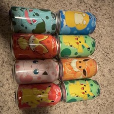 Pokémon unopened Aluminum Character Cans Lot: Pikachu Bulbasaur Psyduck Fennekin picture