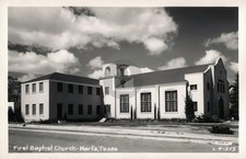 First Baptist Church Marfa Texas TX Cline Presidio County RPPC Postcard COPY picture
