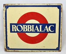 Vintage Iron Enamel Porcelain Ad Sign Robbialac Paints Original Old England picture