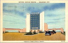 Skyview Drive-In Theatre Oklahoma City Oklahoma Curt Teich Postcard picture
