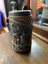 Vintage 1992 Gerz Germany Columbus Discovery of America Lidded Beer Stein picture