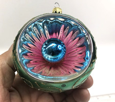 Vintage Colombia Mercury Glass Kaleidoscope Christmas Ornament  Rare picture
