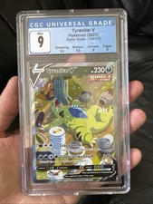 2021 POKÉMON BATTLE STYLES ULTRA RARE HOLO #155 TYRANITAR V CGC 9 Mint Alt Art picture