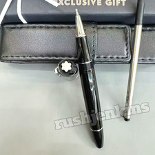 MONTBLANC Meisterstück 162 LeGrand Black Rollerball Pen Silver Trim Luxury Rare picture