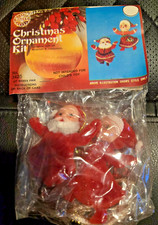 Walco Vintage Christmas Ornament Kit Santa Mrs. Claus Red Sequins Beads 1974 NOS picture