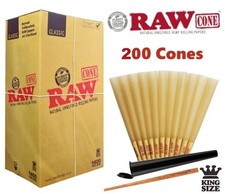 Authentic RAW Classic King Size Pre-Rolled Cones 200 Pack 🌟Tube 🌟Raw Woodpoker picture