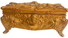Antique Jennings Brothers JB 496 Art Nouveau Gilt Jewelry Casket picture