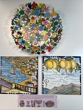 Yair Emanuel Jewish Religious Basket Tiles Set Artist New In Box picture