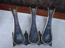 Vtg mid century 1950s Walter Bosse brass patina curved pipe stand holder smoking picture