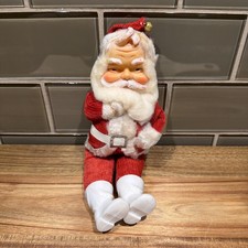 Vintage 1950's Rubber Face SANTA CLAUS Ornament Figure 7”  Japan RARE picture