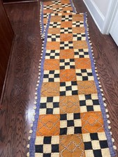 genuine 13 feet African Congo Kuba Raffia cloth fabric natural woven handmade picture