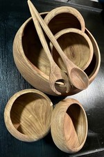 Vintage Teak Wood Salad Serving Set picture