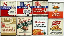 THANKSGIVING TURKEY Poultry Seasoning FARMHOUSE a Kitchen Chicken Tin SPICE RACK picture