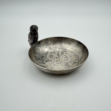 Vintage Reed & Barton Silverplate Owl Candy Dish 192 Trinket Coin Tray Catchall picture