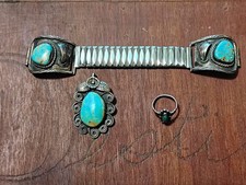Southwestern style Turquoise Jewelry 3 pc Lot picture
