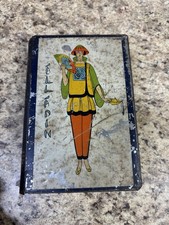 Antique Alladin childrens fairy tales Metal Book Coin Bank. Made in England. picture