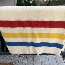 Vintage J C Penney Winternite Golden Dawn Wool Camp Blanket 72x84 Cabin 50s picture