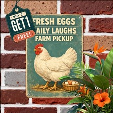 Guess What Chicken Butt Tin Sign Funny Farmhouse Humor Metal Wall Decor 8x12 picture