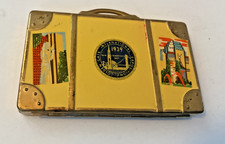 Vintage Worlds Fair Souvenir Compact Golden Gate Bridge Luggage 2 3/4
