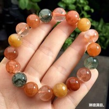 Natural Green Rutilated Quartz Red Rutilated Quartz Rabbit Hair Mixed Bracelet picture