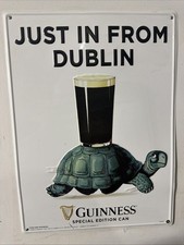 Large Guinness Beer Pub Metal Sign 19 x 14” Just in from Dublin, Turtle *Genuine picture