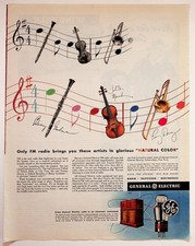 1940s General Electric FM Radio Ad WWII Music Benny Goodman Tommy Dorsey picture