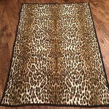 Vintage Biederlack Leopard Cheetah Animal Print Blanket USA Jungle Excellent picture